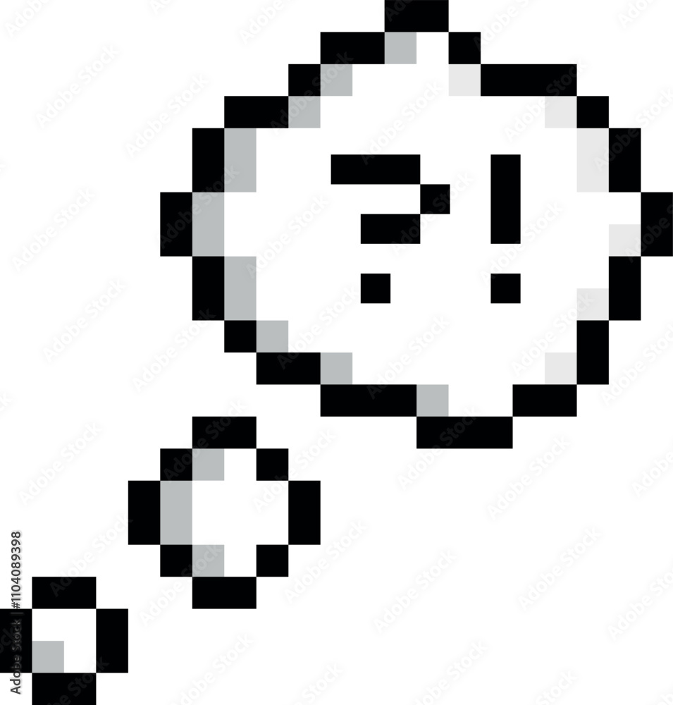 A pixelated image of a face with a question mark on it A pixelated image of a face with a question mark on it