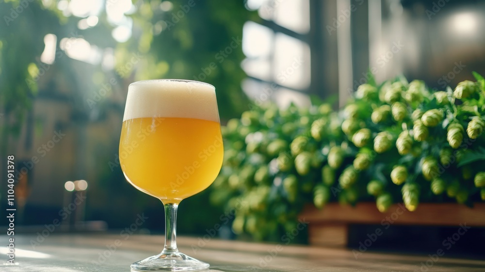 Refreshing Craft Beer in a Brewery Refreshing Craft Beer in a Brewery