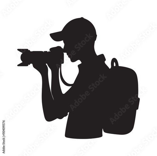 Photographer silhouette vector illustration