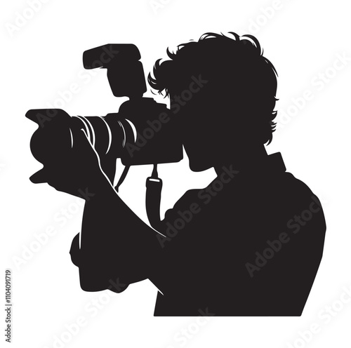 Photographer silhouette vector illustration