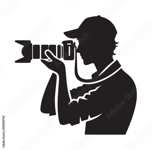 Photographer silhouette vector illustration