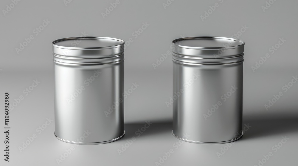 Sleek tin can mockup exuding professionalism and elegance for brand identity display. Sleek tin can mockup exuding professionalism and elegance for brand identity display.