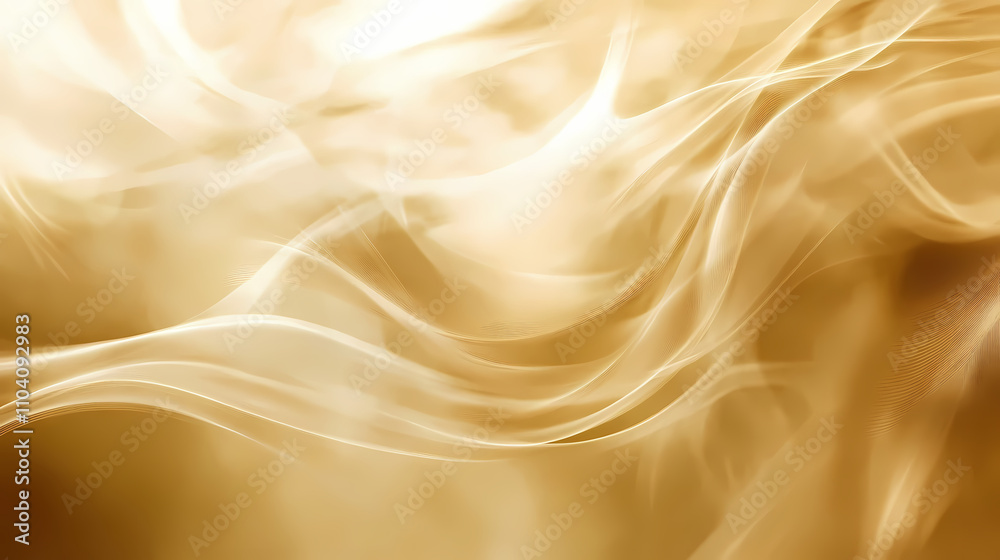 An ethereal abstract gold background with wispy tendrils of light creates an otherworldly ambiance, wisps, abstract. Otherworldly. Illustration