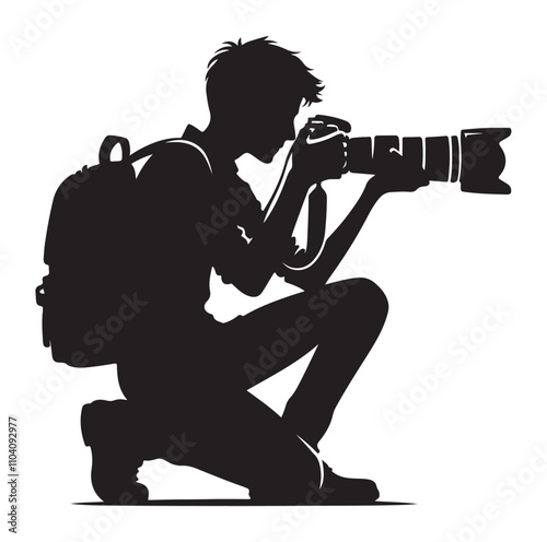 Photographer silhouette vector illustration