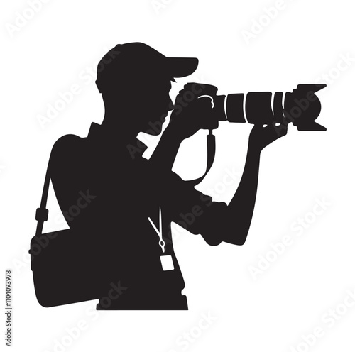 Photographer silhouette vector illustration
