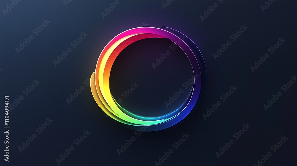 Circular logo design featuring vibrant colors and soft glowing edges Circular logo design featuring vibrant colors and soft glowing edges