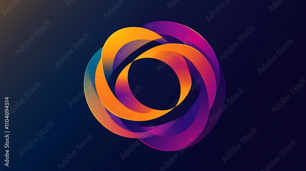 Abstract logo featuring layered circular patterns and vibrant tones Abstract logo featuring layered circular patterns and vibrant tones