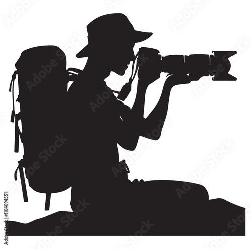 Photographer silhouette vector illustration