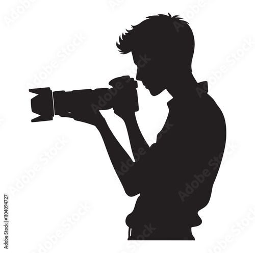 Photographer silhouette vector illustration