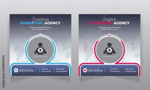 Digital marketing agency business promotion social media post template