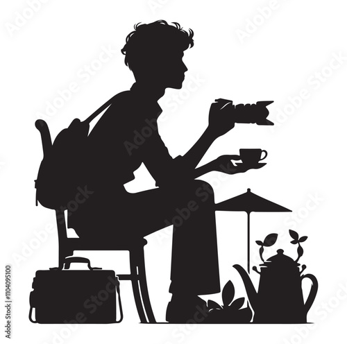Photographer silhouette vector illustration