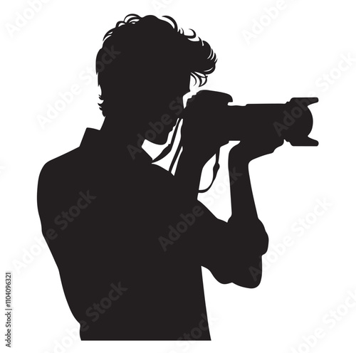 Photographer silhouette vector illustration