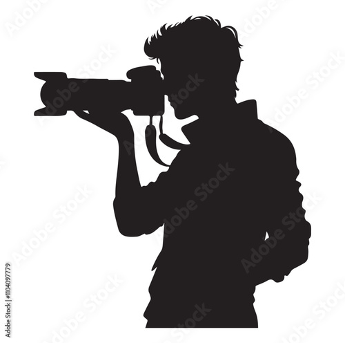 Photographer silhouette vector illustration