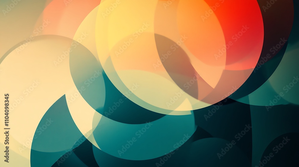 Modern flyer with overlapping circles and subtle shadow effects Modern flyer with overlapping circles and subtle shadow effects
