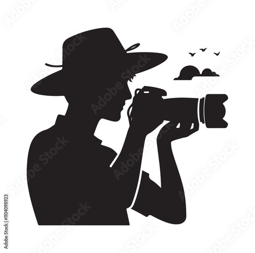 Photographer silhouette vector illustration