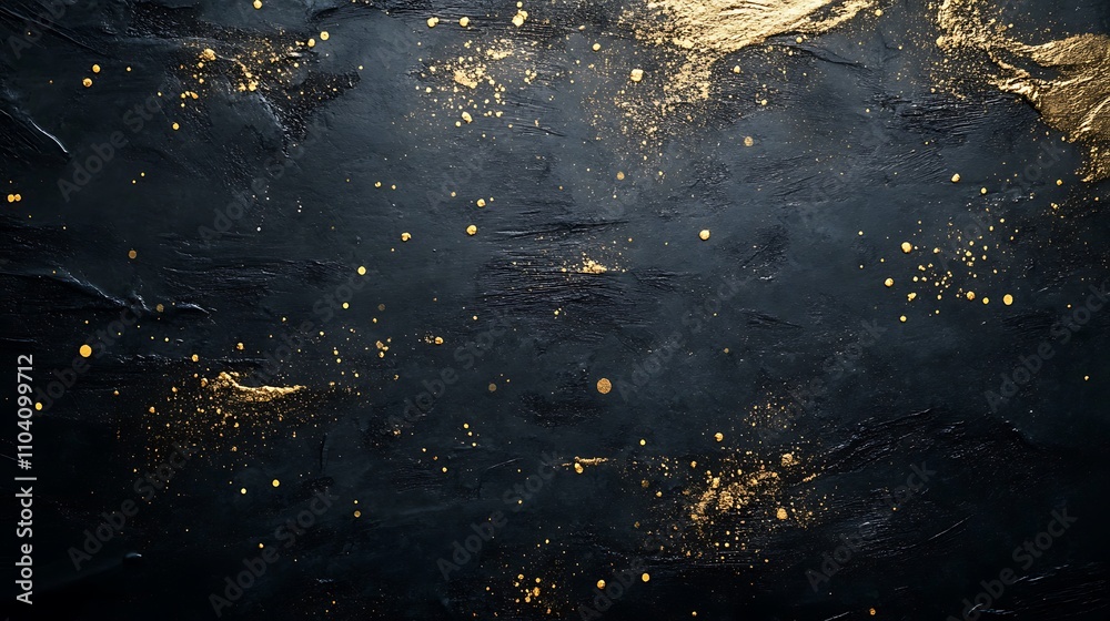 Elegant background with metallic gold highlights on a dark textured surface Elegant background with metallic gold highlights on a dark textured surface