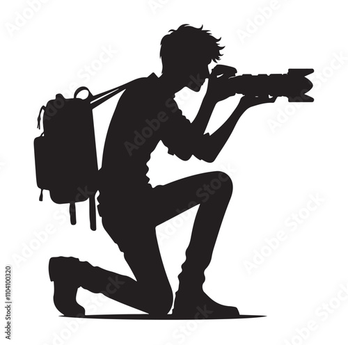 Photographer silhouette vector illustration