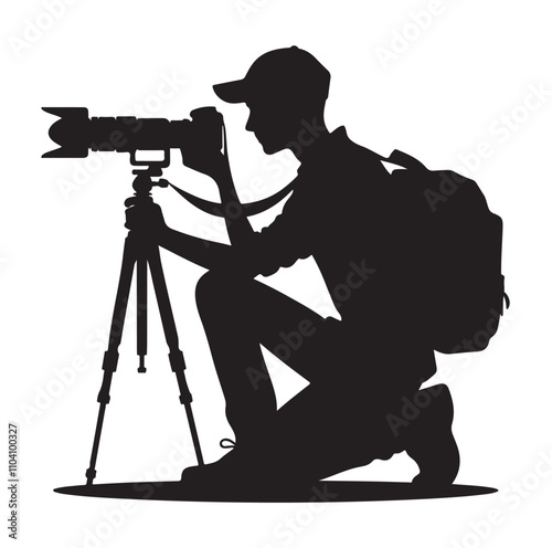 Photographer silhouette vector illustration