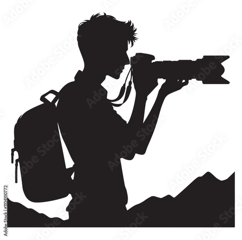 Photographer silhouette vector illustration