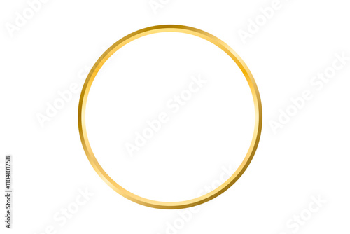 Shiny gold circle frame border isolated on white
