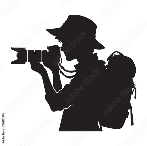 Photographer silhouette vector illustration