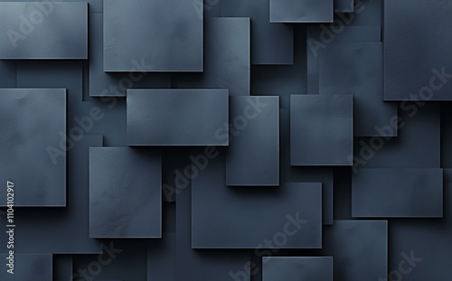 A dark blue and grey abstract background with square shapes