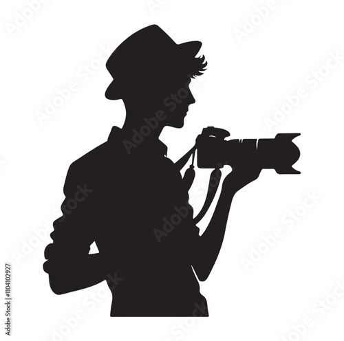 Photographer silhouette vector illustration