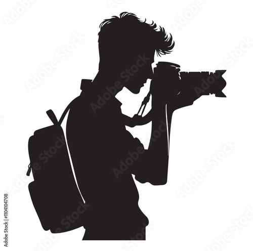Photographer silhouette vector illustration