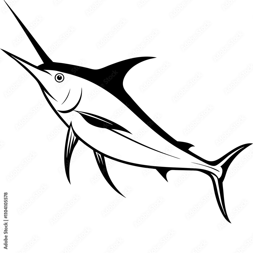 silhouette of a marlin silhouette of a marlin