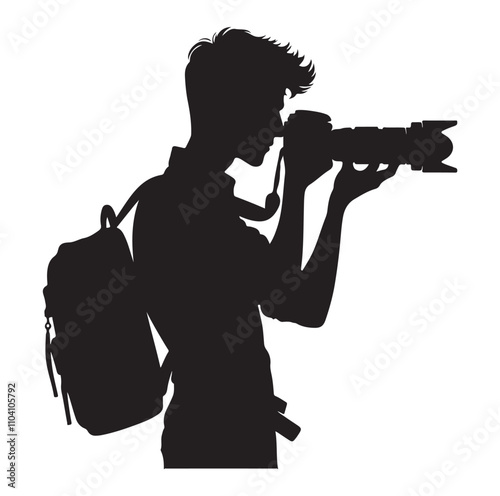 Photographer silhouette vector illustration