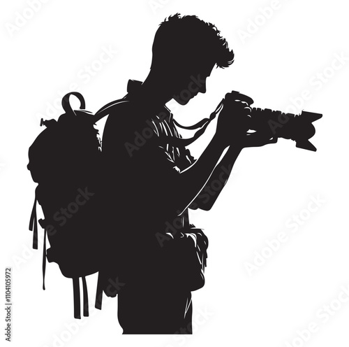 Photographer silhouette vector illustration