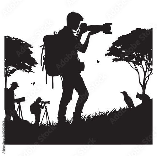 Photographer silhouette vector illustration