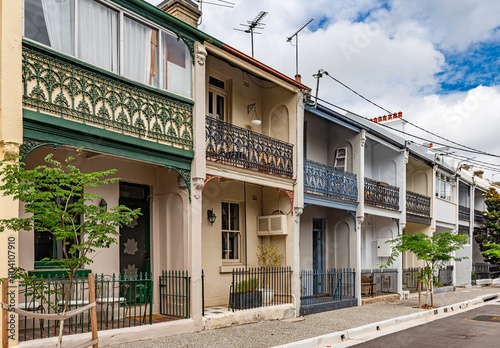 Historic Victorian terraced houses in Paddington, a district of Sydney, Australia