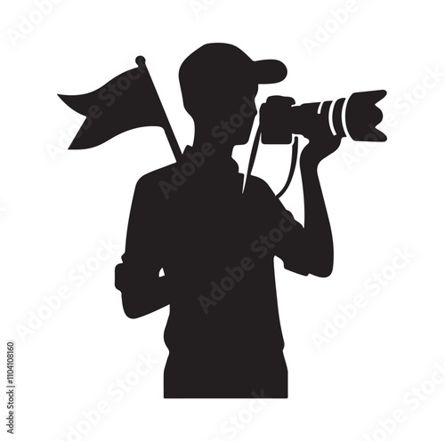 Photographer silhouette vector illustration