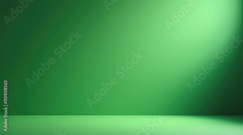 Minimalist Green Background for Product Presentation, High-Definition Abstract Backdrops with Floor and Wall Setup