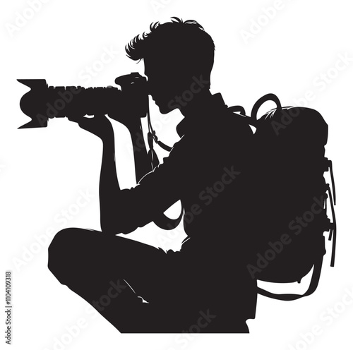 Photographer silhouette vector illustration