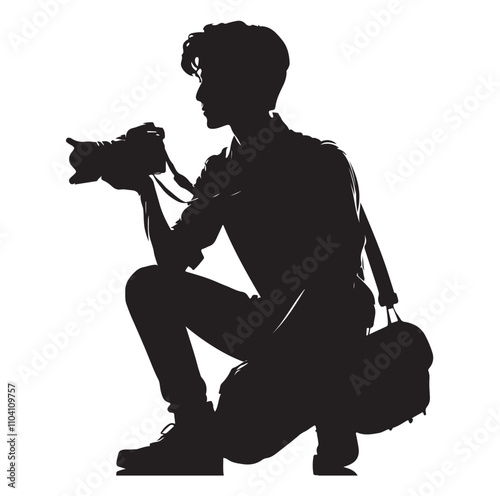 Photographer silhouette vector illustration