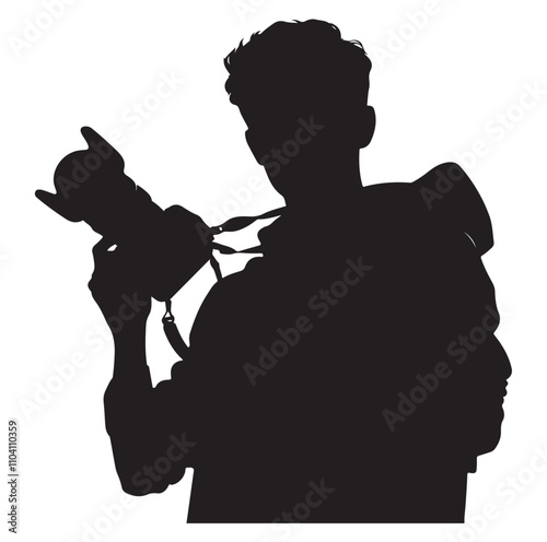 Photographer silhouette vector illustration