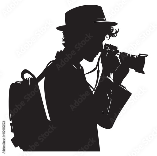 Photographer silhouette vector illustration