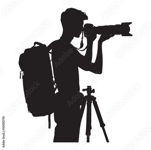 Photographer silhouette vector illustration