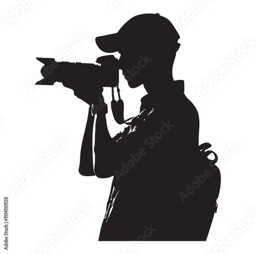 Photographer silhouette vector illustration