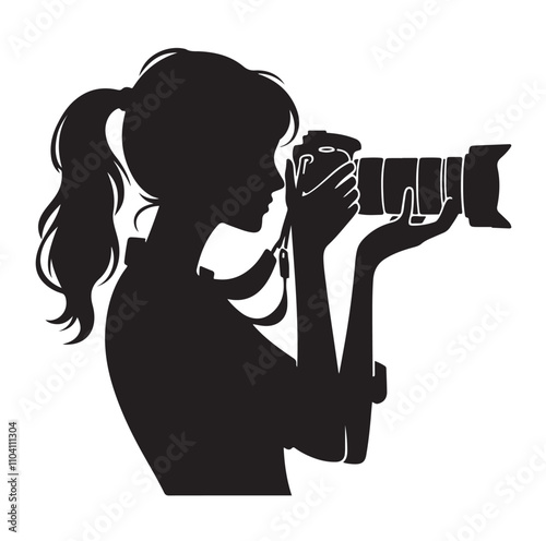 Photographer silhouette vector illustration