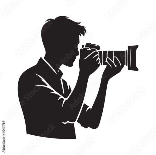 Photographer silhouette vector illustration