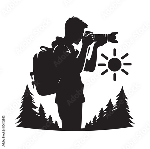 Photographer silhouette vector illustration