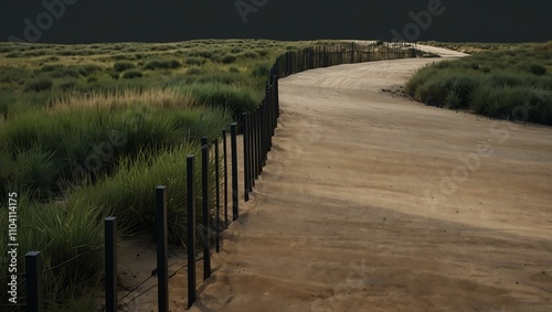 Abstract minimalist landscape design.