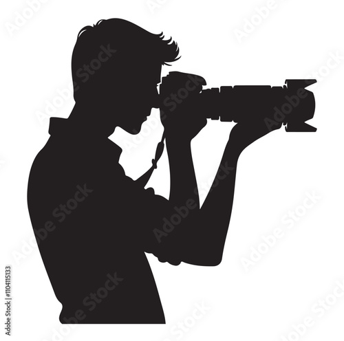 Photographer silhouette vector illustration