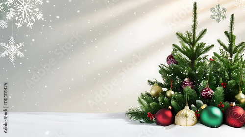 Elegant Christmas Design with Falling Snowflakes
