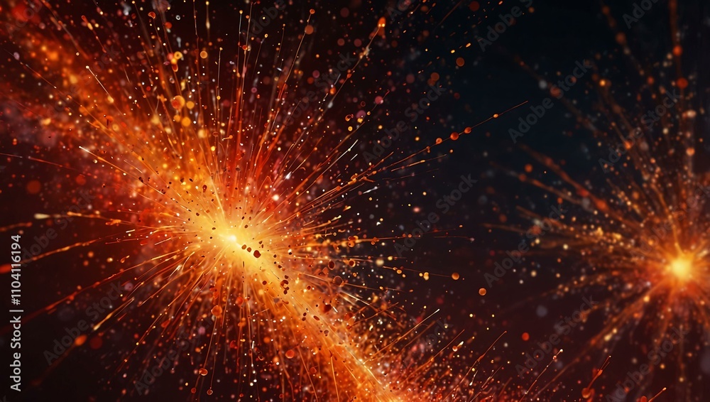 Abstract particles glowing in shades of red and orange. Abstract particles glowing in shades of red and orange.