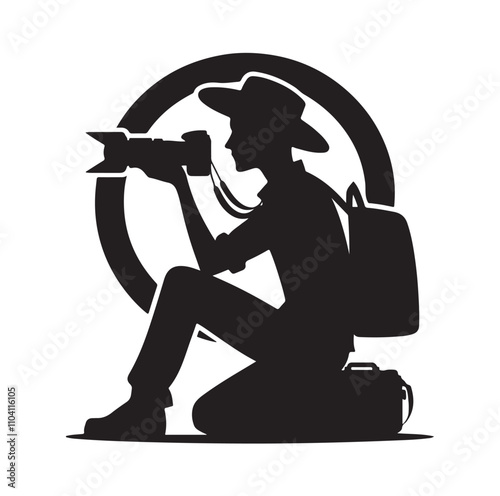 Photographer silhouette vector illustration
