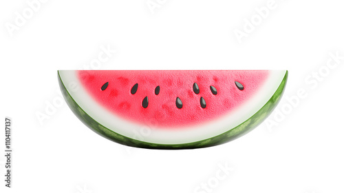 3D Render of Watermelon Slice on Transparent Background